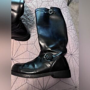 Interpol black leather boots, police motorcycle boots, like new condition